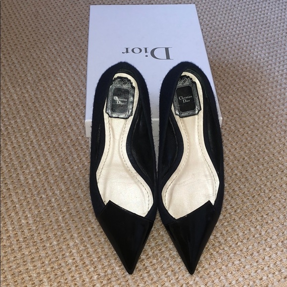 Beautiful Christian Dior flats, navy and black. - Picture 1 of 5